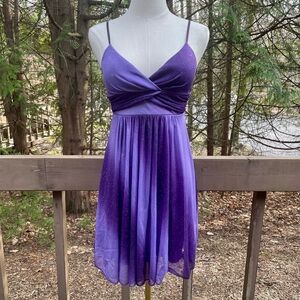 Purple Glitter Ruby Rox Mini Dress Lavender Ruched Spaghetti V-Neck Prom Dress